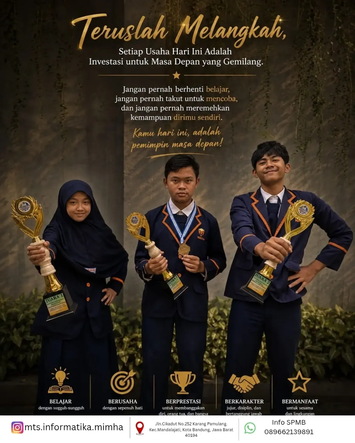 Tiga siswa MTs Informatika MIMHa peraih juara MOSAIC 2026